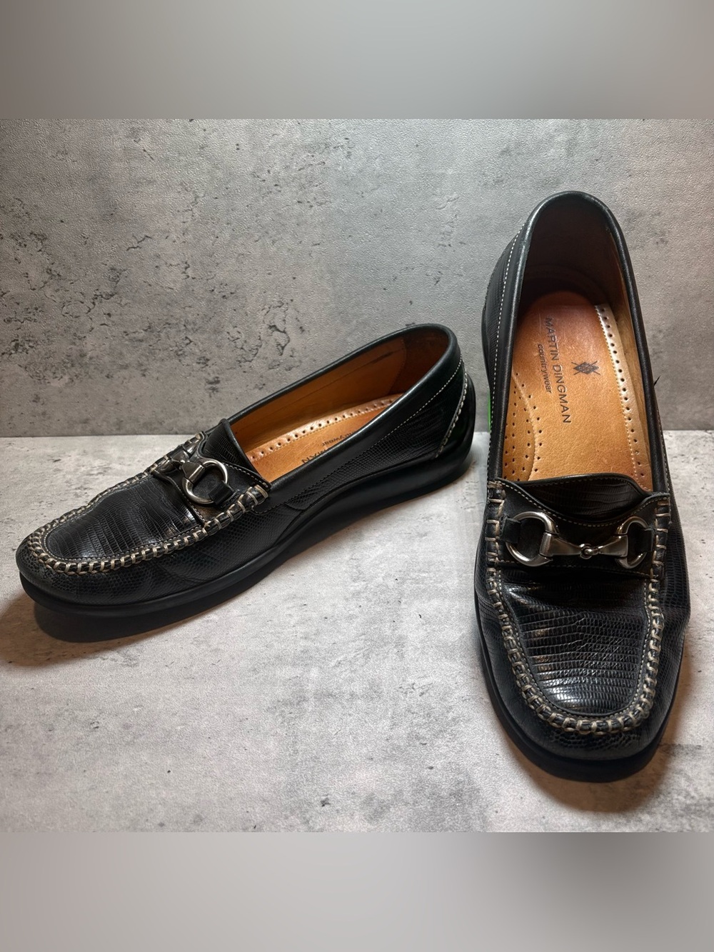 Martin Dingman Countrywear Black Leather HorseBit Loafer Driving Shoes Mens 11 M